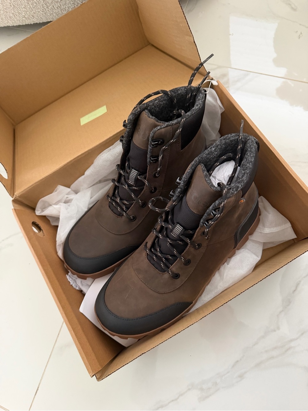 Bogs Brown and Black Men's Waterproof Lace-Up Boots
